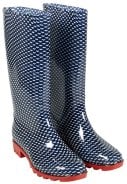 Donkerblauwe dames regenlaars Hart van XQ Footwear 1