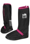 Zwart met roze band hoge regenoverschoenen (Shoe Cover) van Perletti 1