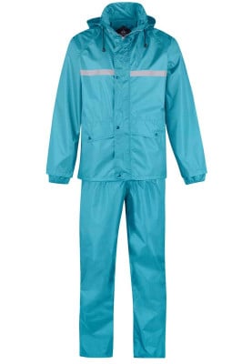 Aqua blauw unisex regenpak Dusch van Bjornson