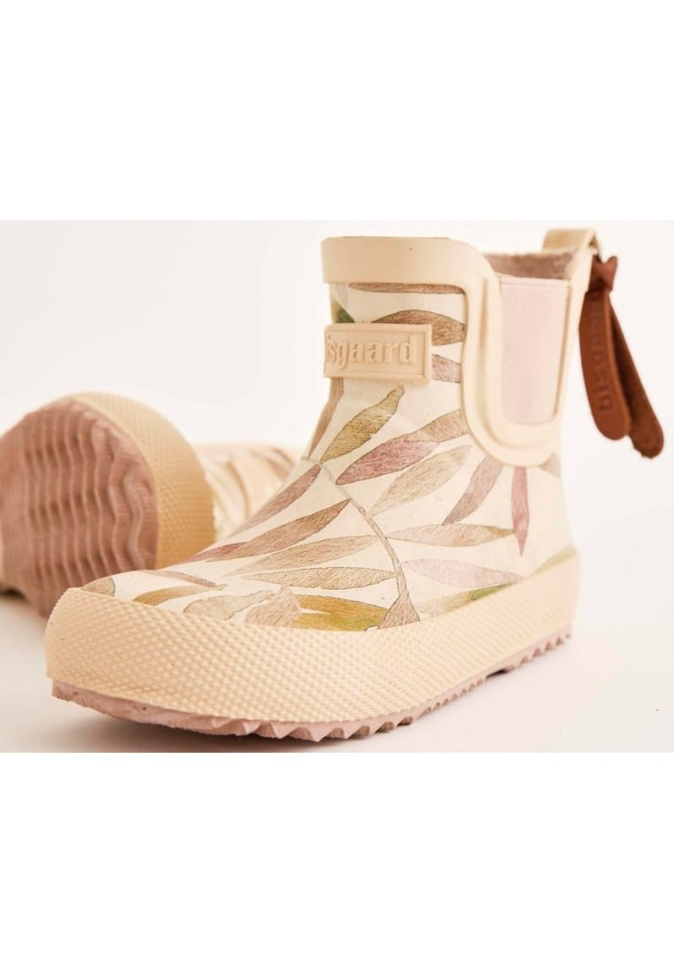 Beige Leaves rubberen laars