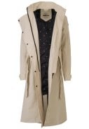 Beige Urban outdoor lange damesregenjas / trenchcoat van Agu 5