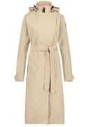 Beige Urban outdoor lange damesregenjas / trenchcoat van Agu