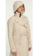 Beige Urban outdoor lange damesregenjas / trenchcoat van Agu 2