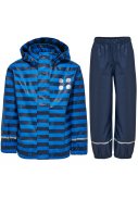 Blauw / donkerblauw gestreepte kinder regenpak Jonathan van Lego 1