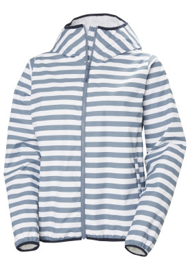  Blauw gestreepte dames regenjas Core Graphic van Helly Hansen