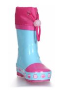 Blauw / Roze met uil regenlaars van Playshoes 3