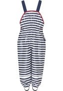 Blauw / wit gestreepte regenbroek met schouderbanden van Playshoes