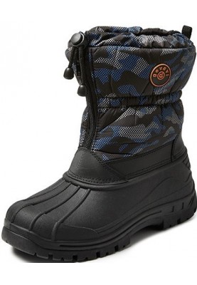 Blauw / zwarte gevoerde snowboot / winterlaars