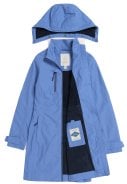 Blauwe (Bluebell) dames regenjas Coverack Coat van Seasalt 2