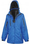 Blauwe dames 3 in 1 regenjas met softshell binnenjas van Result 