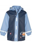 Blauwe regenjas met graafmachine van Playshoes