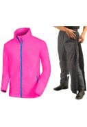 Neon roze regenpak van Mac in a Sac (broek met volledige rits)