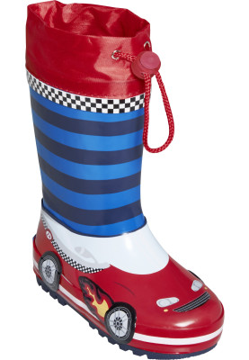 Blauwe / rode regenlaars Racewagen van Playshoes