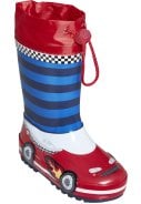 Blauwe / rode regenlaars Racewagen van Playshoes