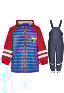 Blauwe / rode regenpak Racewagen van Playshoes