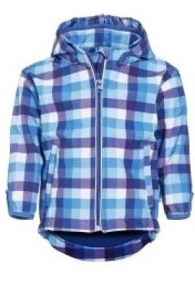 Blauwe ruit met fleece gevoerde outdoorjas van Playshoes