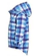 Blauwe ruit met fleece gevoerde outdoorjas van Playshoes 2