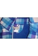 Blauwe ruit met fleece gevoerde outdoorjas van Playshoes 4