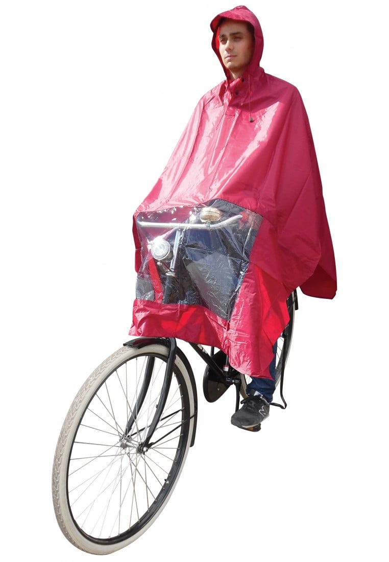 Scenario Doelwit Terugspoelen Bordeaux rode regenponcho Fiets van Hooodie - Regenponcho's