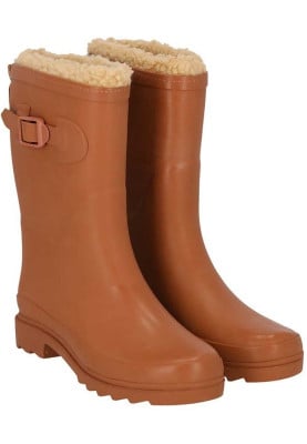 Bruin gevoerde damesregenlaars Rubber Rain Boots van XQ