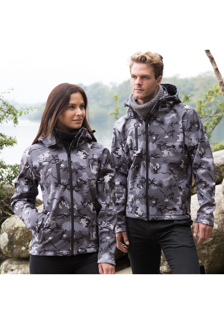 Camouflage grijze softshell regenjas van Result