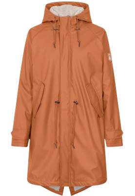 Chinnamon Friese Tidaholm parka met off white teddy voering van Derbe