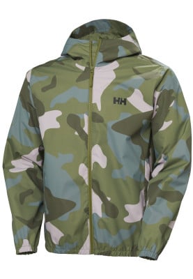 Groene heren regenjas Core Graphic van Helly Hansen