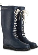 Donkerblauwe (Dark Indigo) hoge rubberlaars met veter van Ilse Jacobsen