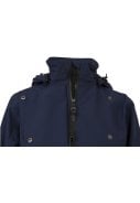 Donkerblauwe Urban outdoor lange damesregenjas / trenchcoat van Agu 3