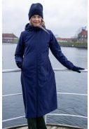 Donker blauwe (Navy) lange regenjas Danesandur Winter Coat van Danefae 4