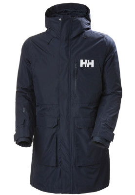 Donkerblauw gevoerde heren regenjas Rigging Coat van Helly Hansen
