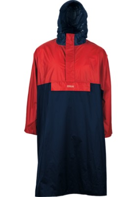 Donkerblauw met rode wandel poncho Davos van Pro-X Elements