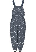 Donkerblauw met stippen regenbroek met schouderbanden van Playshoes 2
