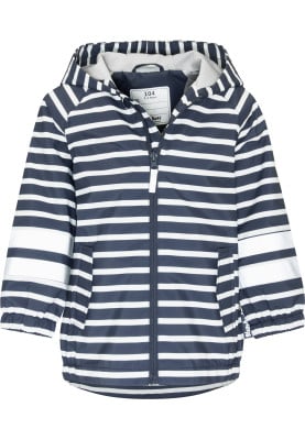 Donkerblauw met wit gestreepte kinder regenjas van Playshoes