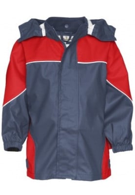 Donkerblauw / rood basic regenjas van Playshoes