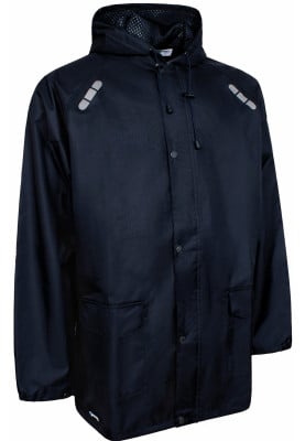 Donkerblauwe ademende regenjas van Lyngsøe Rainwear