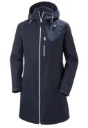 Donkerblauwe dames regenjas Long Belfast van Helly Hansen