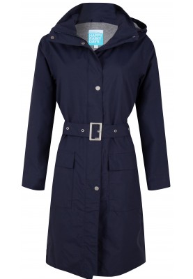 Donkerblauwe dames regenjas (Long Coat) Madonna van Happy Rainy Days