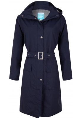 Donkerblauwe dames regenjas (Long Coat) Madonna van Happy Rainy Days