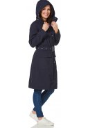 Donkerblauwe dames regenjas (Long Coat) Madonna van Happy Rainy Days 2