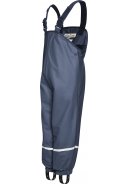 Donkerblauwe fleece gevoerde regenbroek / tuinbroek van Playshoes 2