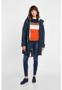 Donkerblauwe Friese Tidaholm parka met off white teddy voering van Derbe  6