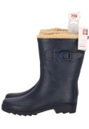 Donkerblauwe gevoerde damesregenlaars Rubber Rain Boots van XQ 4