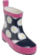 Donkerblauwe korte regenlaars met margrieten van Playshoes