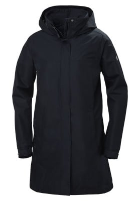 Donkerblauwe lange dames regenjas Aden van Helly Hansen
