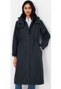 Donkerblauwe lange regenjas / trenchcoat Fernhall van Joules 9