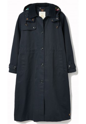 Donkerblauwe lange regenjas / trenchcoat Fernhall van Joules