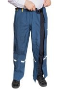 Donkerblauwe regenbroek met volledige rits van Hello Rain
