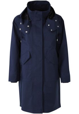 Donkerblauwe regenjas Danewest Wind Rain Parka van Danefae