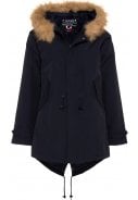 Donkerblauwe winterjas / parka HafenCity® - SoftLan® + Sorona®  1